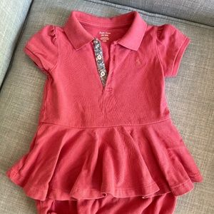 Ralph Lauren mesh peplum polo shortall sz 18m